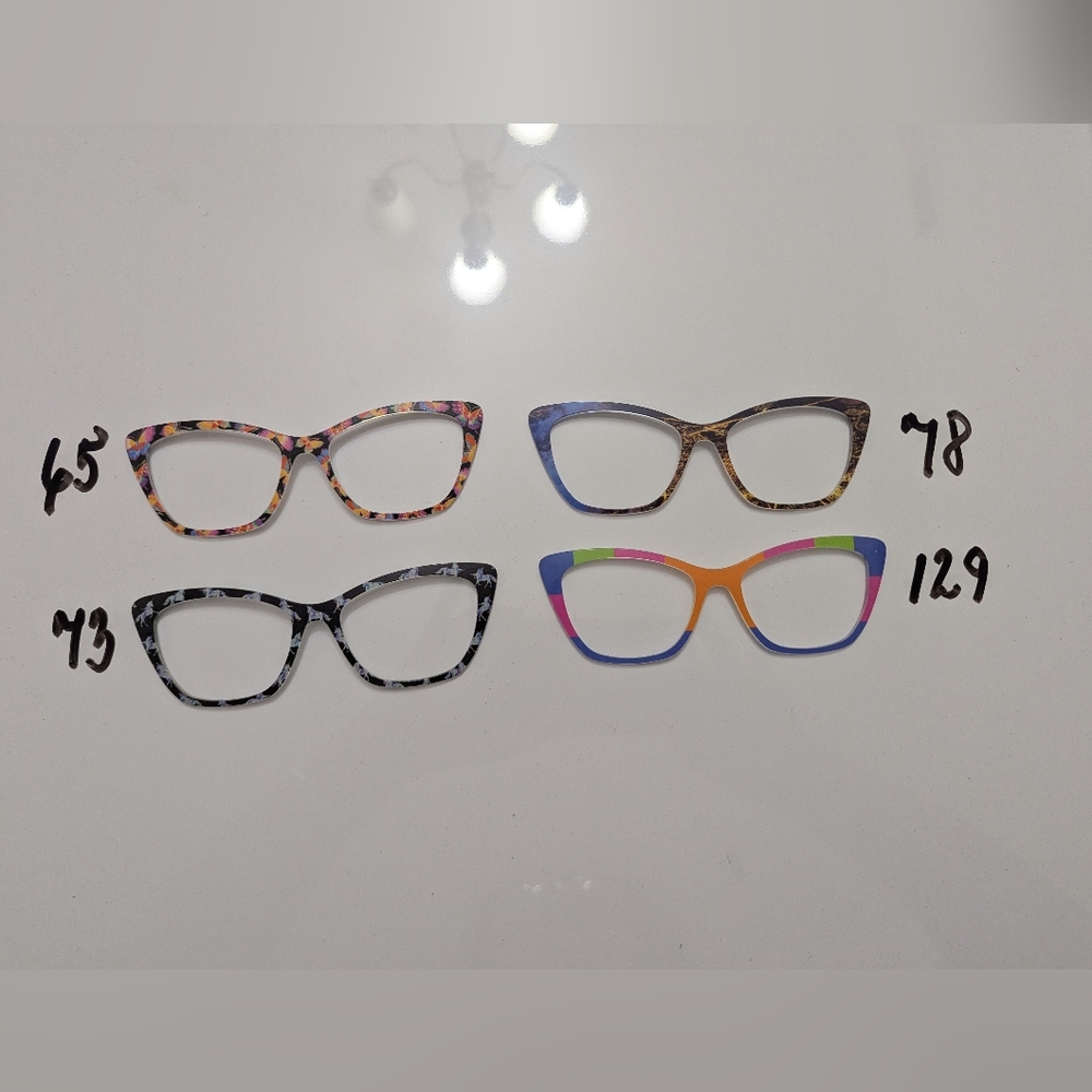 Colorful Cat-Eye Pair Eyewear Wanda Toppers For Eyeglasses Set